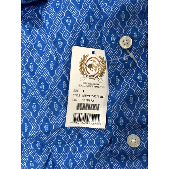 New Cunch Button Down Shirt Men's Size Large Blue Western Rancher NWT - Picture 3 of 14